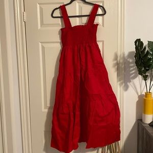 Short sleeve red dress